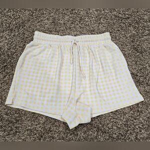 ONZIE French Terry Sweat Short – Limoncello Gingham Bottoms Size S/M NWOT
